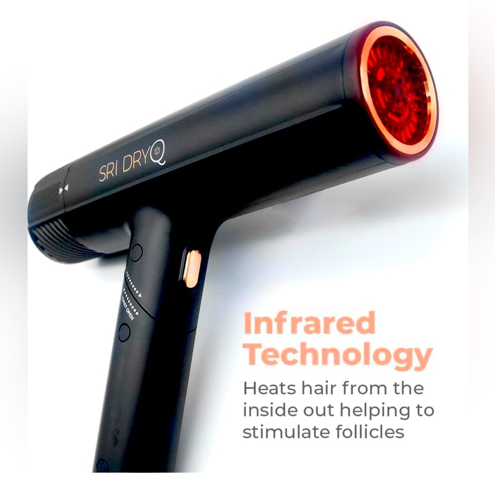 Skin Research Institute (SRI) DryQ Lightweight Foldable Hair Dryer – Black
